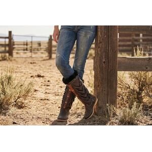 Hector Riccione Italy Indianini Boots Brown Fur Trim Studs Handmade Penny Lane 7